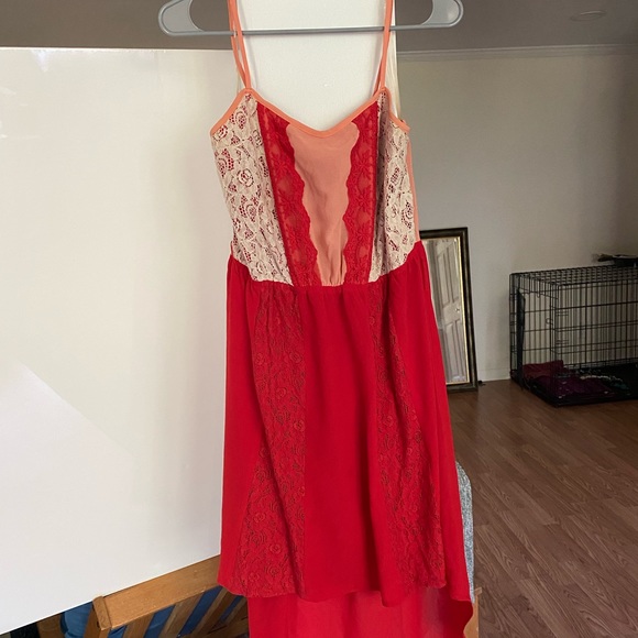 Red lacy semi formal sun dress - Picture 1 of 6